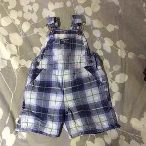 18 months Oshkosh short overalls blue plaid